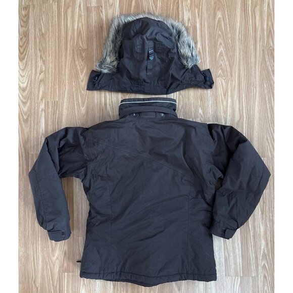 Columbia Vertex Interchange Coat Womens M Brown Winter Faux Fur Hood 3-1 Jacket - Picture 3 of 13
